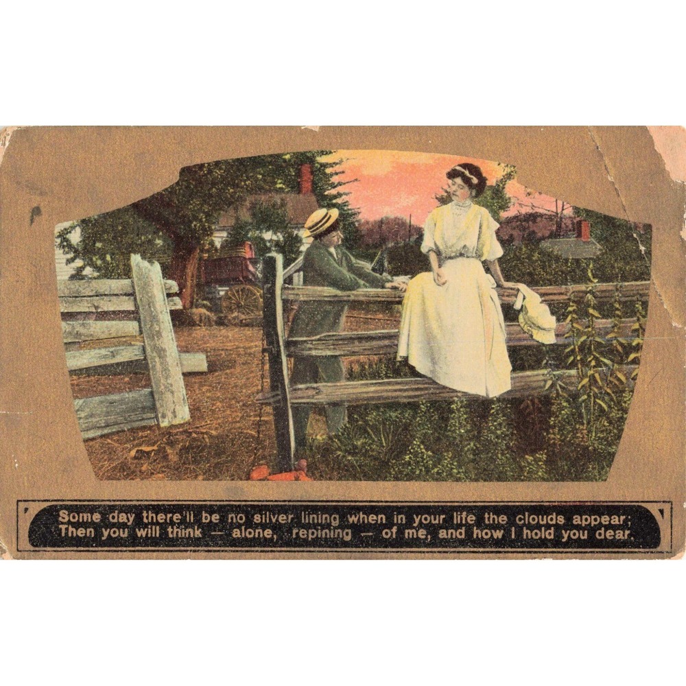 Antique 1910 Romance Postcard Printed in Saxony Poem Sheboygan WI Postmark - Picture 1 of 2